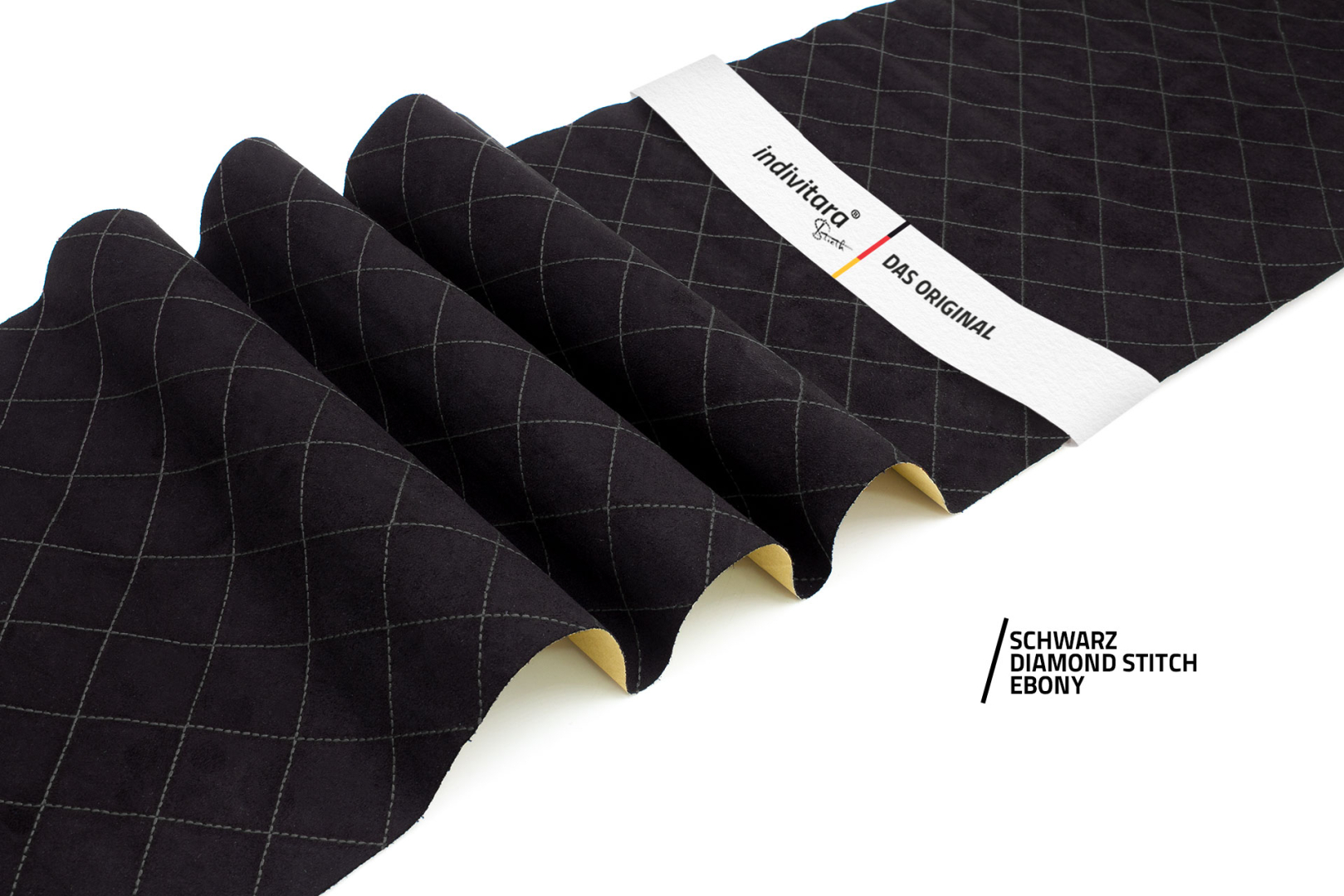 indivitara® Premium Stitch - selbstklebender Mikrofaserstoff Premium mit echten Nähten - Meterware - verschiedene Farben